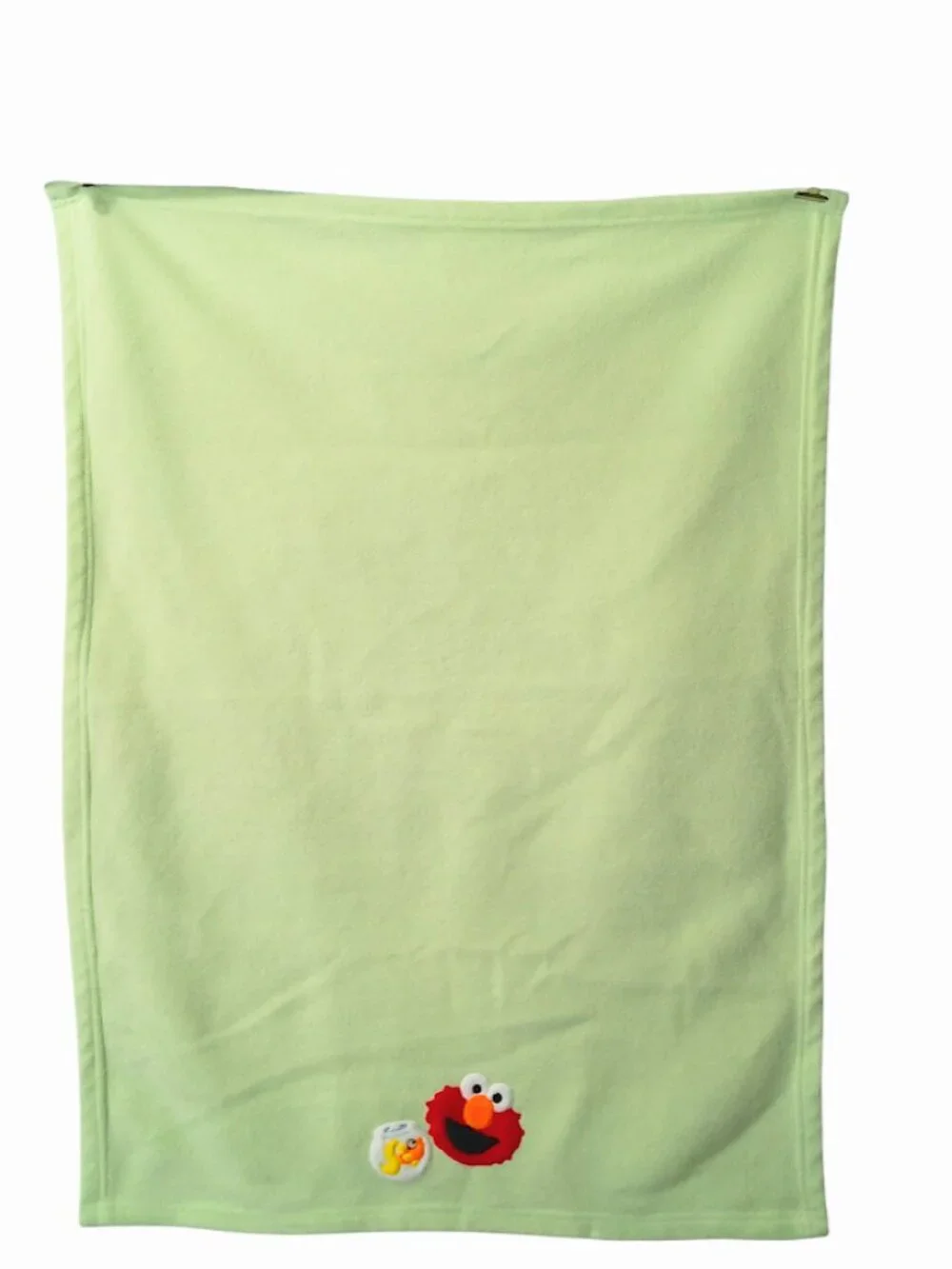 2002 Sesame Street Elmo Goldfish Green Security Lovey Baby Blanket 29